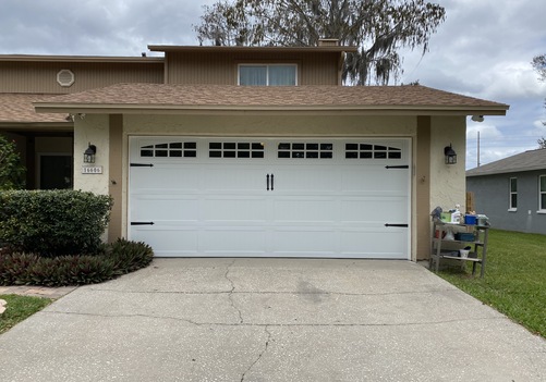 Stamped Carriage Garage Door Installation In Tampa Fl 33618