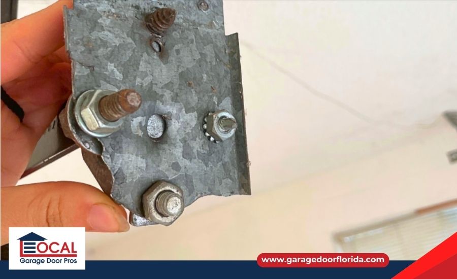 worn out and rusted garage door gears