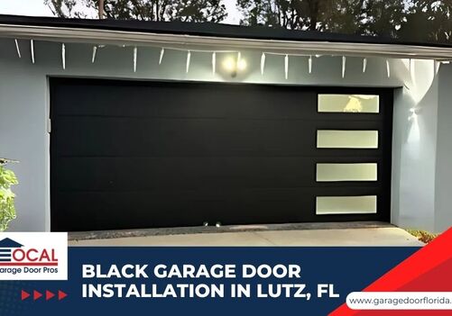 Black Garage Door Installation in Lutz, FL | Sleek & Durable