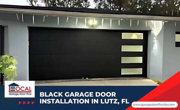 Black Garage Door Installation in Lutz, FL | Sleek & Durable