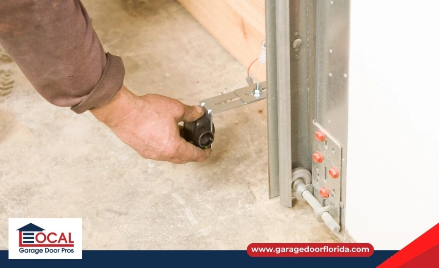 Homeowner testing garage door safety reverse