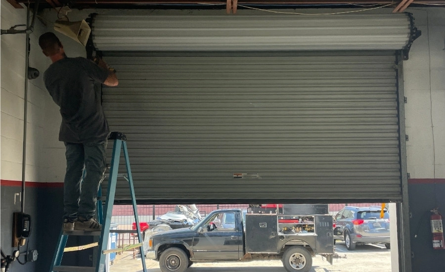 Commercial sectional overhead door repair service.