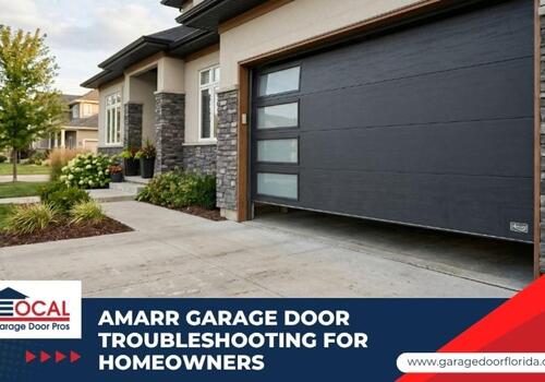 A modern Amarr garage door on a residential