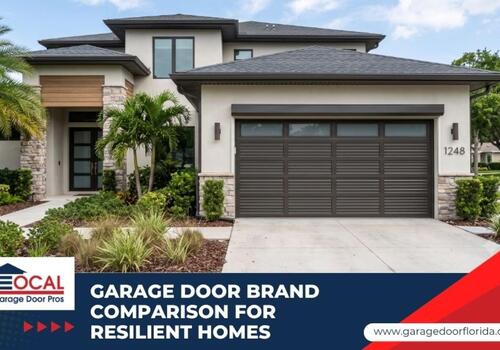 Garage Door Brand - Local Garage Door Pros Modern reinforced garage door installed on a residential home exterior.